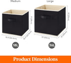 Lifewit Storage Cubes, Foldable Decorative Fabric Storage Baskets for Organizing Home Organizers with Handles for Shelves, Cl