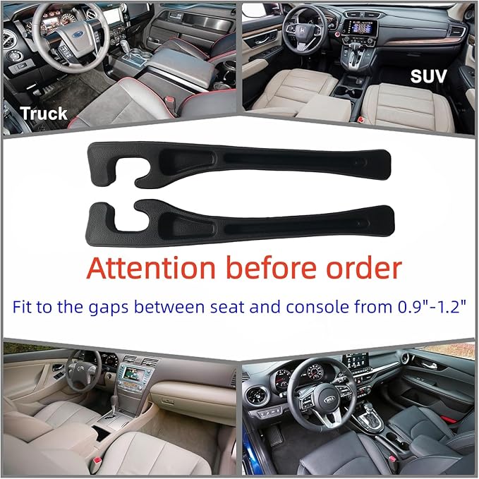 Car Seat Gap Filler Accessories,Storage Organizer Fit Car SUV Truck Fill The Gap Between Seat & Console Vehicle Console Side Pockets (Black)