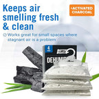 4 Pack Moisture Absorber Hanging Bags, Boat Dehumidifier with Charcoal, Unscented, Removes Dampness and Musty Odors, Ideal