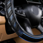 Flying Banner car Steering Wheel Cover Faux Leather Massage Universal fit 3D Honeycomb Hole Anti-Slip Sporty 15 Inches (Blue 
