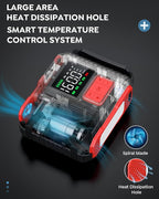 Car Jump Starter with Air Compressor, 9000A Peak 26800mah (Up to All Gas or 12.0L Diesel Engine, 50 Times) Portable160PSI