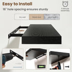 48 Inch Floating Shelves for Wall, 8 Inch Deep Floating Shelf for Storage & Display, Rustic Wall Mounted Shelf with Invisible