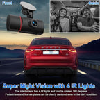 Dual Dash Cam Front and Inside, 1080P Dash Camera for Cars Dashcam with 32G Card, 24H Parking Monitor, Night Vision, G-Sensor