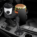CALLARON Car Cup Holder Tray - Car Trays for Eating, 3-in-1 Adjustable Swivel CAR Food Tray, Universal Vehicle Cup Holder Exp