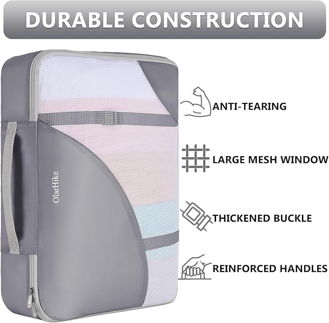 8 Set Packing Cubes for Travel, Gifts for Women Mom,Anti-Tearing Suitcase Organizer for Luggage with Shoe & Hanging Toiletry 