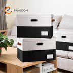 PRANDOM Foldable Storage Bins with Lids [3-Pack] Fabric Collapsible Storage Boxes Baskets Cubes Containers with Handles for C