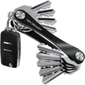 KeySmart Original Key Holder - Compact Key Organizer for Key Chain, Minimalist Clutter-Free EDC Keychains Key Ring, Black, 14