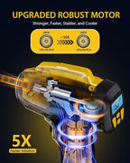 KeenPower Tire Inflator Portable Air Compressor - Super Fast - 21V Rechargeable Battery Powered Handheld 160PSI Tire Inflator, Dual Power Supply Modes, Portable Air Pump for Car Motorcycle E-Bike