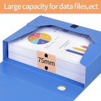 HUA JIE A4 Storage File Boxes Plastic Archives Cases with Lid, File Folder Organizer Document Filing Box for office,31×7.5×23