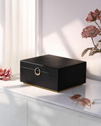 pickpiff 2 Layer Jewelry Box Organizer for Women, Jewelry Organizer with Handle & Removable Tray, Necklace Holder Ring Earrin