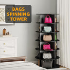 SpaceAid 6 Tier Rotating Shoe Rack Tower, Spinning Shoe Display Lazy Susan, Revolving 360 Shoe Rack Storage Round Carousel, V