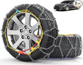 Snow-Chains Easy Install Tire-Chains, One-Pull Fit Design Tire Snow Chains for Passenger Cars, Sedan, SUVs, Emergency Winter 