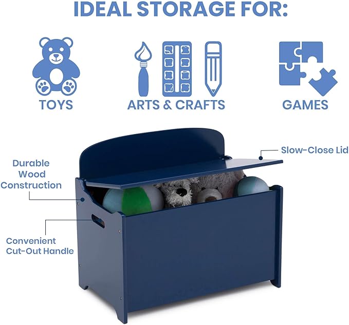 Delta Children MySize Deluxe Toy Box, Deep Blue