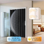 Jilron 100% Blackout Fabric Folding Door Curtain with Magnetic Closure - Accordion Style for Sliding Doors, Closets,Wardrobe 