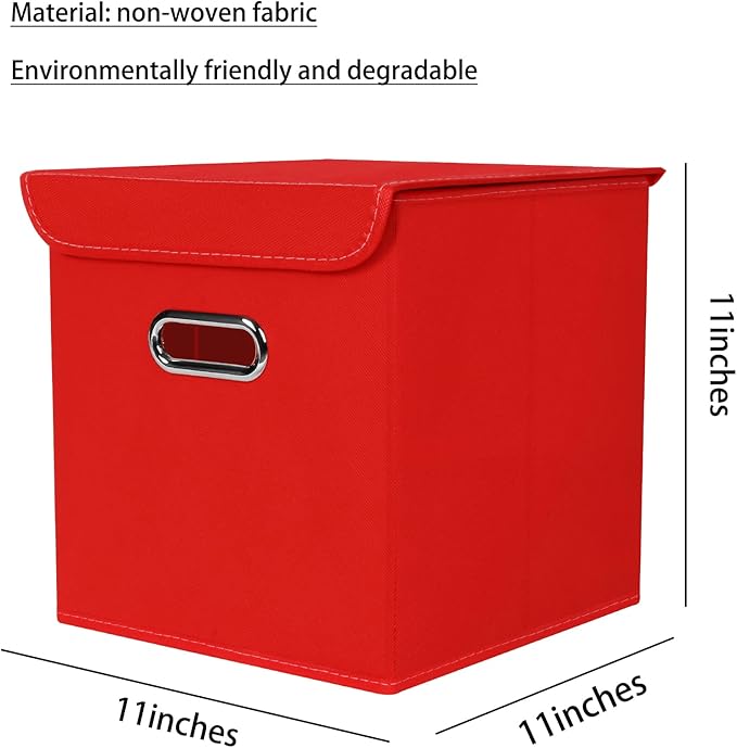 Closet Organizers Fabric Storage Bins With Lids Collapsible Cube Storage Organizer Basket With Handles,Storage Boxes for Clot