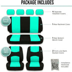 FH Group Flat Cloth Full Set Car Seat Covers Three Row 7 Seater - Universal Fit for Cars, Trucks & SUVs Mint
