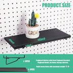 Blulu 4 Set Large Pegboard Shelf Kit Fiberboard peg Board Shelving Storage Brackets Stain Resistant Peg Board Organizer Shelv