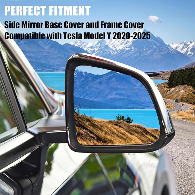 Jaronx Compatible with Tesla Model Y Mirror Bottom Cover & Housing Frame 2020-2025, Right Passenger Side Rearview Mirror Cover Bracket Lower Base & Frame Housing Replacement for Tesla Model Y
