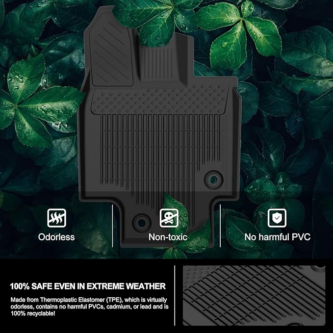 KIWI MASTER Floor Mats for 2020-2026 Toyota Highlander, OEM Replacement PT908-48200-20, Custom Fit All Weather Car Mats, Heavy Duty TPE Floor Liners, 1st & 2nd & 3rd 3 Row, Black