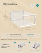 SONGMICS Stackable Shoe Boxes, Foldable Shoe Storage Organizers, Ventilated, for Max. Men's Shoes US Size 9 or Women's Shoes 