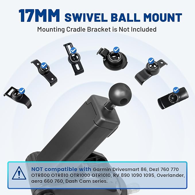 EWAY 2PCS for Garmin GPS Mount w/Telescopic Extension Arm, Replacement Dash Ball Mount Holder for Dashboard Windshield Windscreen for Garmin Nuvi RV Dezl Drive Drivesmart Zumo Driveassist DriveLuxe