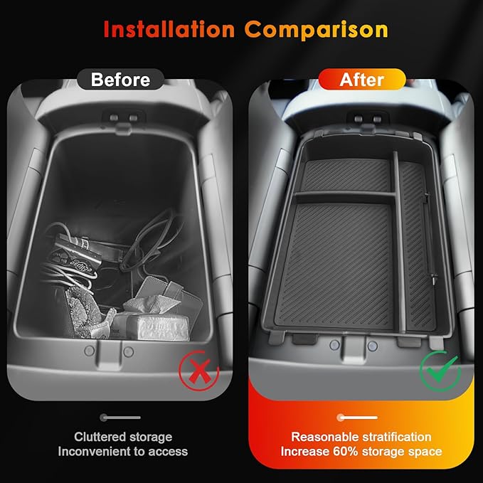 for 2026 Hyundai Palisade Center Console Organizer ONLY for 2026 Palisade Hybrid Calligraphy 7-Seater Armrest Box Secondary Storage Accessories (2026 Palisade Upper & Lower Console Organizer)
