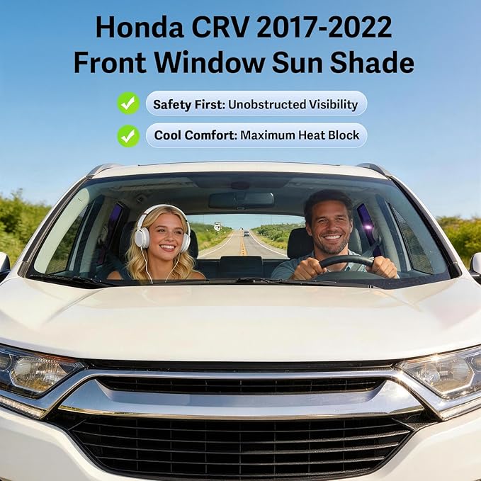 ZATOOTO Honda CRV Car Window Shades 4Pack | Clear for Safe Driving | Bluish-Purple for Passenger Comfort | UV Protection | Static Cling Side Window Sun Shade Blocker with Storage Bag | 2017-2022 |