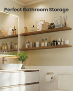 AMADA HOMEFURNISHING 47.2" L Floating Shelves, Wall Shelves Set of 3 for Bathroom/Living Room/Bedroom/Kitchen, Floating Shelv