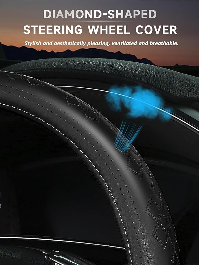Cxtiy Genuine Leather Car Steering Wheel Cover