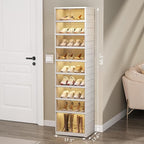 SYNCVIBE Shoe Rack Organizer for Closet Entryway 9 Tiers-18 Pairs Foldable Sneaker Storage Shoe, Collapsible Shoe Cabinet wit