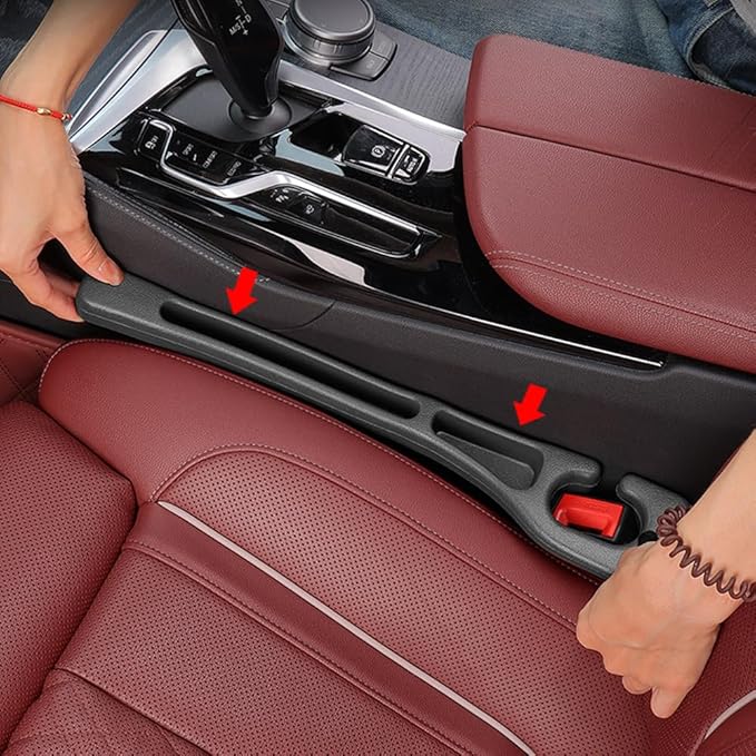 Car Seat Gap Filler Organizer Universal for Car SUV Truck Accessories Seat Gap Plug Blocker with Storage Slot TC105 Black 4Pack