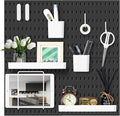 VUSIGN Pegboard Combination Wall Organizer Kit, 4 Pieces Pegboards and 17 Accessories Modular Hanging, Wall Mount Display Peg
