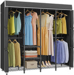 VIPEK V40C Medium Covered Clothes Rack, Freestanding Clothing Rack with Black Oxford Fabric Cover for Hanging Clothes, Adjust