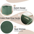 OIAHOMY Storage Cubes 11 Inch Storage Bins-3 Pack, Cotton Rope Woven Baskets for Organizing, Square Baskets for Shelves Organ