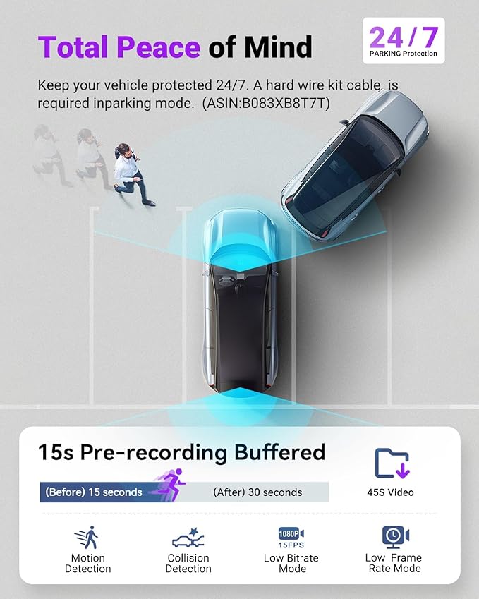 Vantrue S1 Pro Max AI Dash Cam 4K+4K w/ADAS & BSD, Dual STARVIS 2 Dash cam Front and Rear, 2 Channel HDR Dashcam, PlatePix Ni