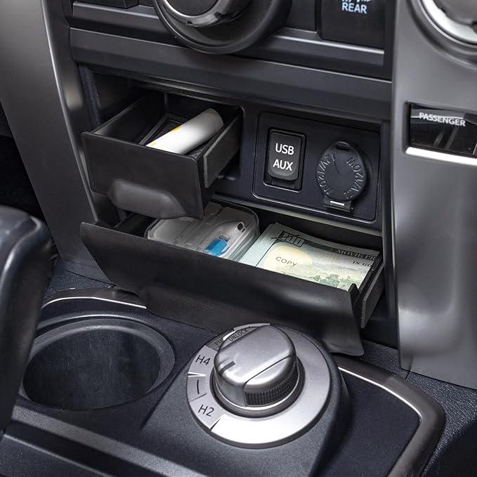 JDMCAR Storage Drawer Compatible with Toyota 4Runner Accessories 2014-2022 2023 2024 Center Console Organizer Storage Cubby Box Interior Accessories