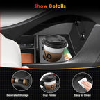 for 2024 Hyundai Palisade Lower Console Organizer for 2023-2025 Palisade SE/SEL/XRT/Limited/Calligraphy Under Console Tray Palisade Accessories (23-25 Palisade TPE Under Organizer w/Cup Holder)