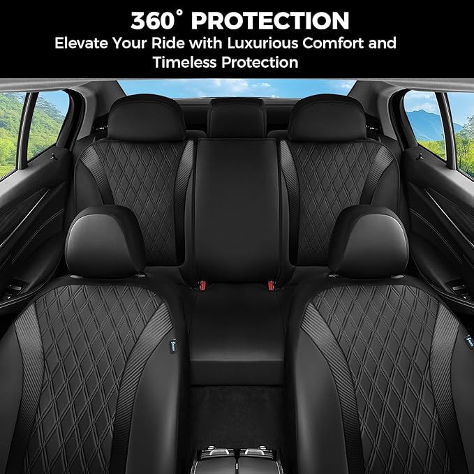 FLORICH Car Seat Covers Front Seat, Leather Seat Covers for Cars, Car Seat Protector Waterproof, Universal Automotive Seat Co
