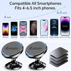 【 2-Pack 】 Magnetic Phone Holder for Car Dashboard【Strong Magnet】iPhone Magnetic Phone Mount for Car Phone Holder 【4 Metal Plate】Cell Phone Holders for Your Car Mount for iPhone 17 Pro Max Air 16 15