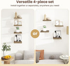 Fun Memories Floating Shelves for Wall - 7.5 Inch Square Shelves with Invisible Brackets, Grey Small Wall Shelf for Living Ro