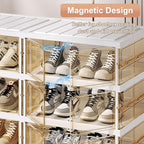 SYNCVIBE Shoe Rack Organizer for Closet Entryway Foldable Sneaker Storage Shoe, Collapsible Shoe Cabinet, Stackable Shoe Stor
