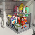 REALINN Under Sink Organizer, Pull Out Cabinet Organizer 2 Tier Slide Out Sink Shelf Cabinet Storage Shelves, Storage for Kit