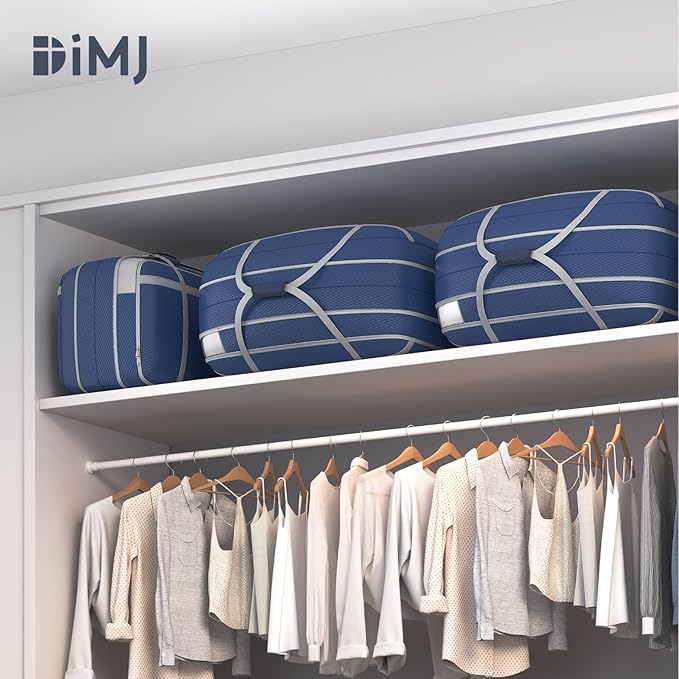 DIMJ Compression Moving Bags - Extra Large Heavy Duty Comforter Storage Bag with Window, Packing Totes with Strong Handles & 