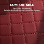 FREESOO Car Center Console Cover, Leather Armrest Cover for Car, Universal Middle Console Cushion With Storage Box, Cup Holder, Tissue Box, Phone Slot, Luxury Waterproof Interior Accessories, Wine Red
