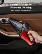 AstroAI Handheld Car Vacuum Cordless with Accessories, Portable Vacuum Cleaner with 12V DC Power, LED Light, Brush, Extended 