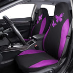 Flying Banner Butterfly car seat Covers ful Set Fashion Universal Lady Woman Female Rear Bench Split Colorized (2 Fronts, Pur