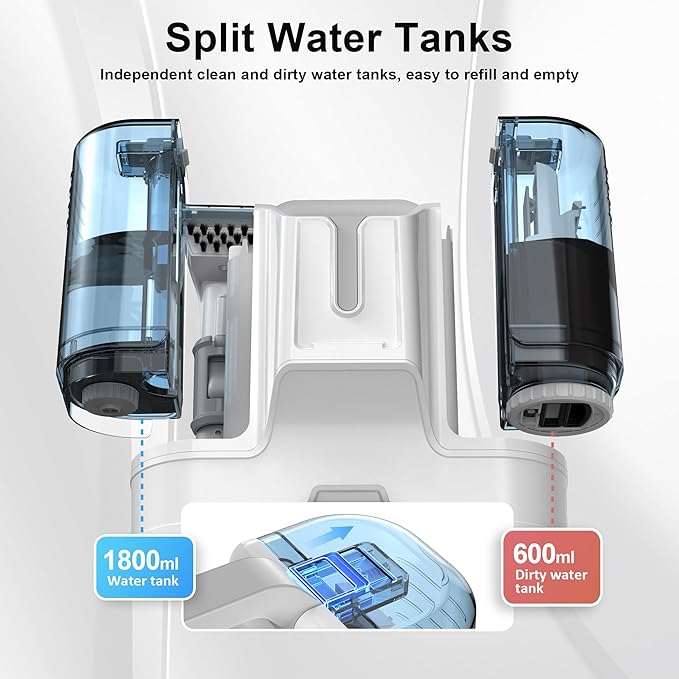 Carpet Cleaner Machine Upholstery - 450W Shampooer Portable for Couch Rug Sofa Car Seat Furniture Fabric Wet Vacuum Spot Hand
