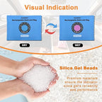 Silica Gel Desiccant Packets, Indicating Rechargeable Desiccant Packs for Storage, 100g×2pcs Moisture Absorbers for car Gun