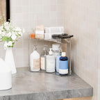 Yieach 2 Tier Corner Bathroom Counter Organizer,Clear Sink Shelf,Bathroom Corner Organizer and Storage for Restroom,Vanity Co