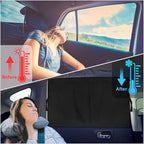 Car Window Shades, 2 PCS Magnetic Double Layer Auto Sun Shade for Side Windows Privacy Full Covers/Half Shade Options Back Car Window Curtains for Baby Protection